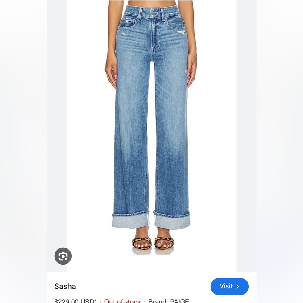 Paige Sasha Wide Leg in Holy Grail, size 26